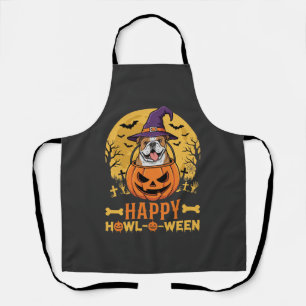 Tablier Drôle de Bouledogue Halloween Joyeux Howl-O-Ween V