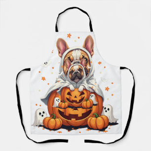 Tablier Drôle de Bulldog Anglais Fantôme Boo Halloween Fem