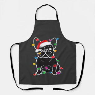 Tablier Drôle de chien Bouledogue Français arbre de Noël l