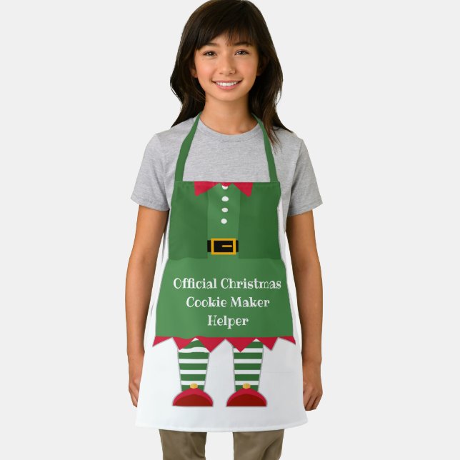 Tablier Drôle de créateur de biscuits de Noël, lutin assis (Insitu)