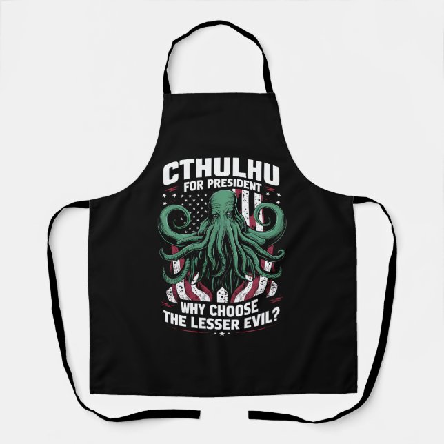 Tablier Drôle d'élection 2024 Cthulhu pour président (Recto)