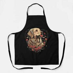 Tablier Drôle Golden Retriever Chien Valentine Day