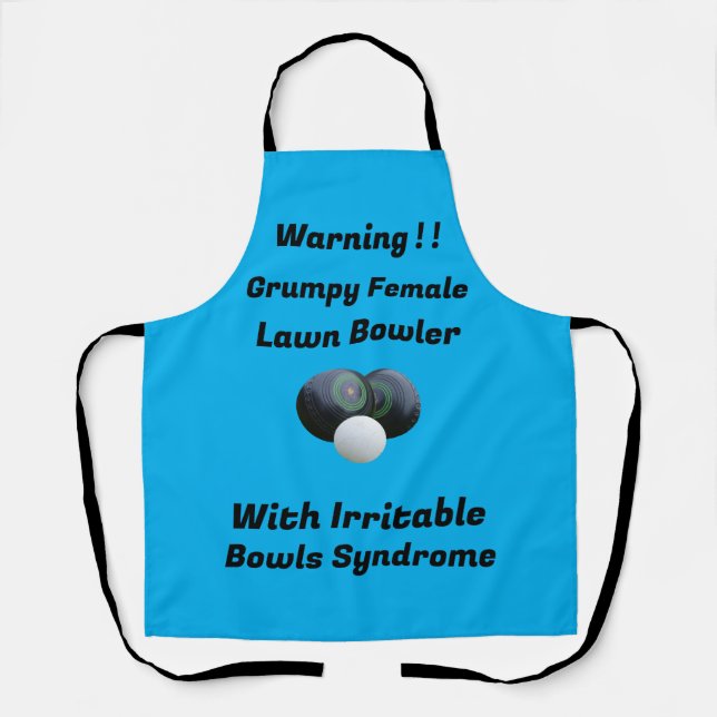 Tablier Drôle Grumpy Femme Pelouse Bowler, Apron (Recto)