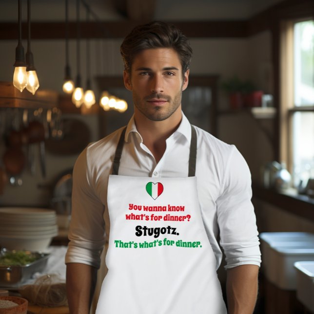 Tablier Drôle italien Stugotz Qu'est-ce que pour dîner Apr (Funny Italian Stugotz 
Personalized Apron)