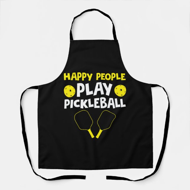 Tablier Drôle Joyeux Jouer Au Pickleball (Recto)
