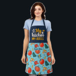 Tablier Drôle Ma cuisine Ma règle Vintage Motif végétal<br><div class="desc">Tablier drôle et cool pour rendre la cuisine plus amusante. Cadeau personnalisé pour la famille et les amis qui aiment la cuisine, la cuisson et essayer une nouvelle recette dans la cuisine. Customisez le libellé qui convient à votre occasion. Vous pouvez utiliser l'outil de conception pour modifier davantage le type...</div>