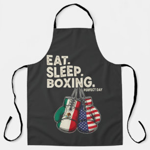 Tablier drôle manger dormir répéter boxe