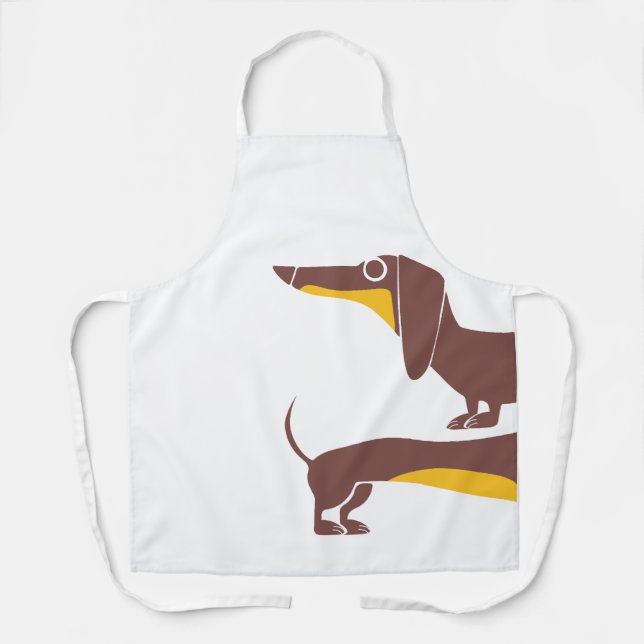 Tablier Drôle mignon dachshund pour parent chien long (Recto)