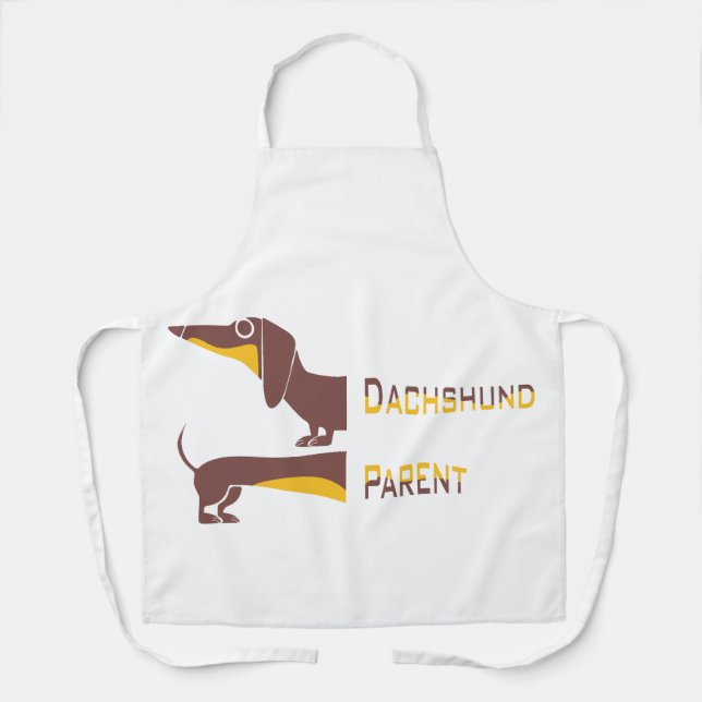 Tablier Drôle mignon dachshund pour parent chien long (Recto)