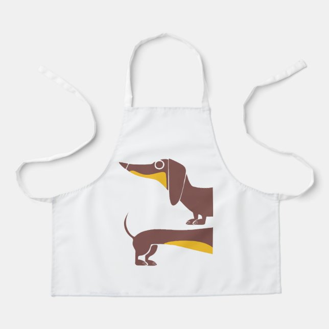 Tablier Drôle mignon dachshund pour parent chien long (Recto)