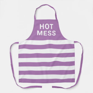 Tablier Drôle mignon Mess Hot Mess Purple Stripes Cuisine