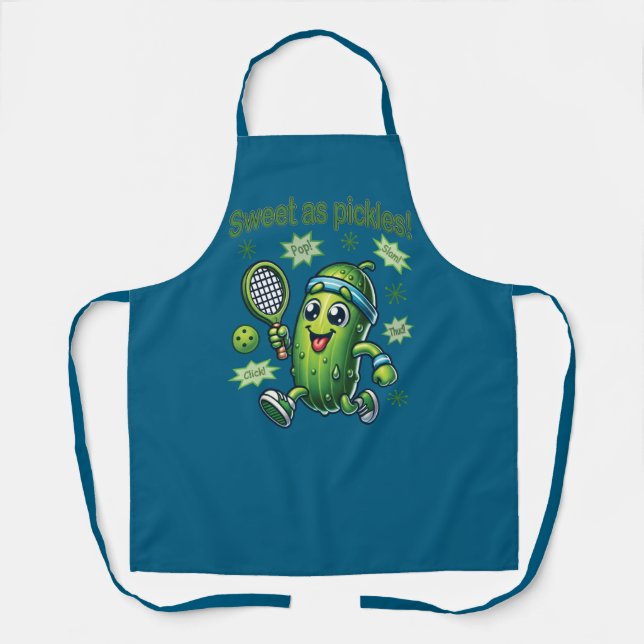 Tablier Drôle Mignon Sucré comme des Pickles Pickleball (Recto)