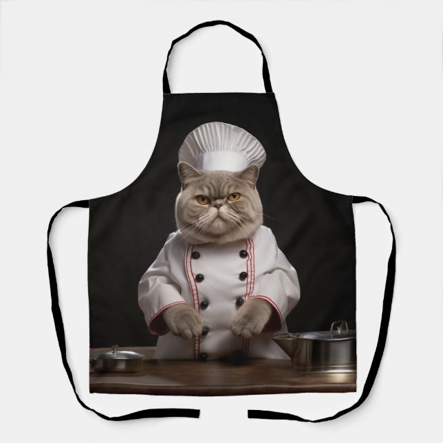 Tablier Drôle Pour Amateurs de Chats Britanniques  (Recto)