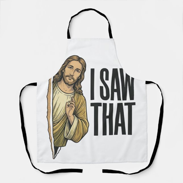 Tablier Drôle Religieux J'ai Vu Ça Vintage (Recto)