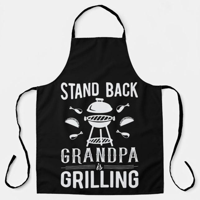 Tablier Drôle Stand Back Grandpa Grilling (Recto)