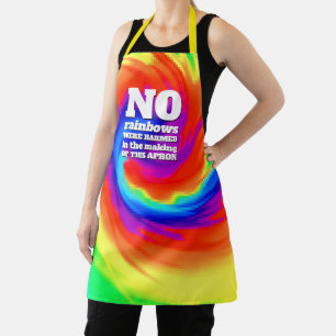Tablier Drôle TieDye Aucun arc-en-ciel n'a été blessé ...