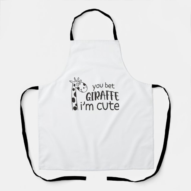 Tablier Drôle Tu paris Giraffe Je suis mignonne - Giraffe  (Recto)