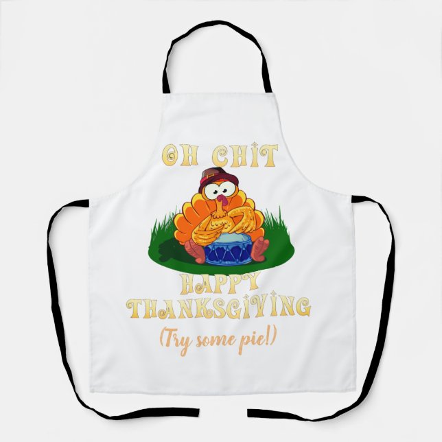 Tablier Drôle Turquie réalise que c'est Thanksgiving ! Per (Recto)
