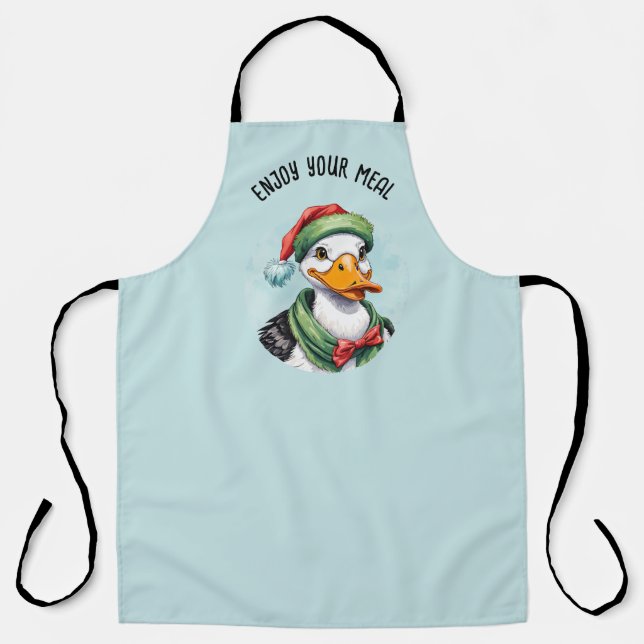 Tablier Drôles d'animaux: Spécial Noël - Canard 2 (Recto)