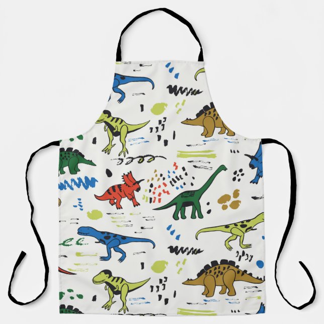 Tablier drôles de dinosaures motif couleur graphique (Recto)