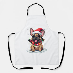 Tablier Drôles de French Bulldogs Noël Chapeau de Père Noë