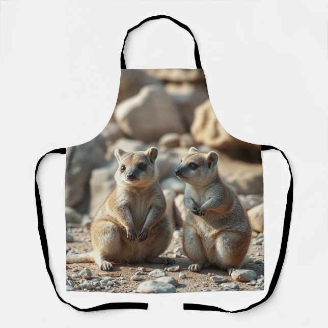 Tablier "Duo tsé : Deux Quokkas dans leur paradis (Recto)