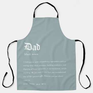 Tablier Dusky Blue Papa Dictionnaire Définition Cadeau Per