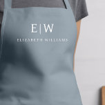 Tablier Dusty Blue élégant moderne minimaliste Monogramme<br><div class="desc">Appréciez votre expérience culinaire grâce à notre Apron de Cuisine Monogramme minimaliste Moderne Classique. Cette cuisine indispensable allie élégance intemporelle et minimalisme contemporain. Conçu avec précision, cet tablier n'est pas seulement un accessoire pratique, mais aussi un énoncé de style personnel. Le monogramme personnalisable et l'option de nom vous permettent d'imprégner...</div>