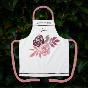 Tablier Dusty Rose Bourgogne mère de la mariée Apron