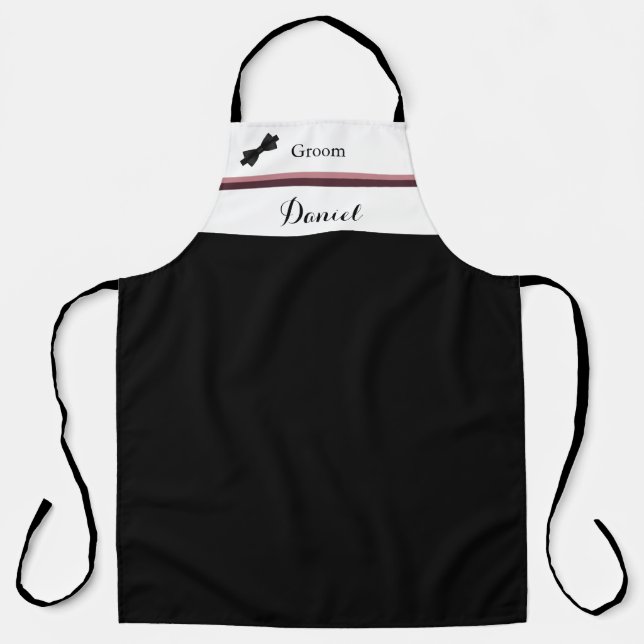 Tablier Dusty Rose Burgundy Groom Mariage Apron (Recto)