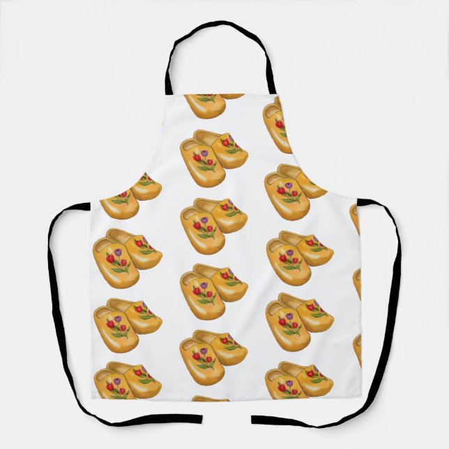 Tablier Dutch Wooden Shoes with Tulips, Klompen, Holland (Recto)