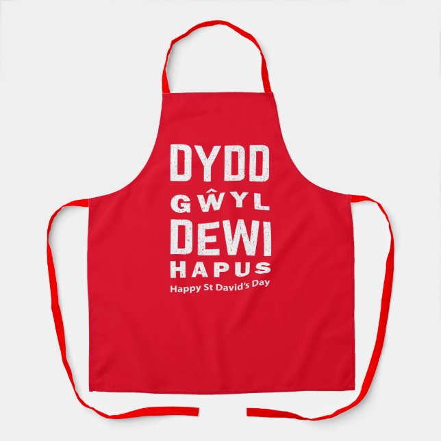 Tablier Dydd Giles Dewi Hapus Joyeux St Davids Jour 4 (Recto)