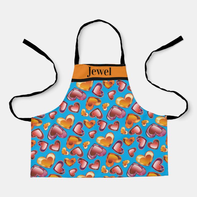 Tablier Éblouissant Foil Personnalisé Gradient Coeurs de G (Recto)