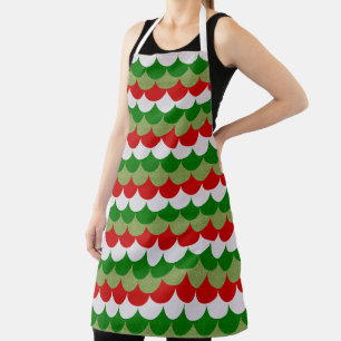 Tablier Écaille de Sirène de Noël Motif de Fête Brillante