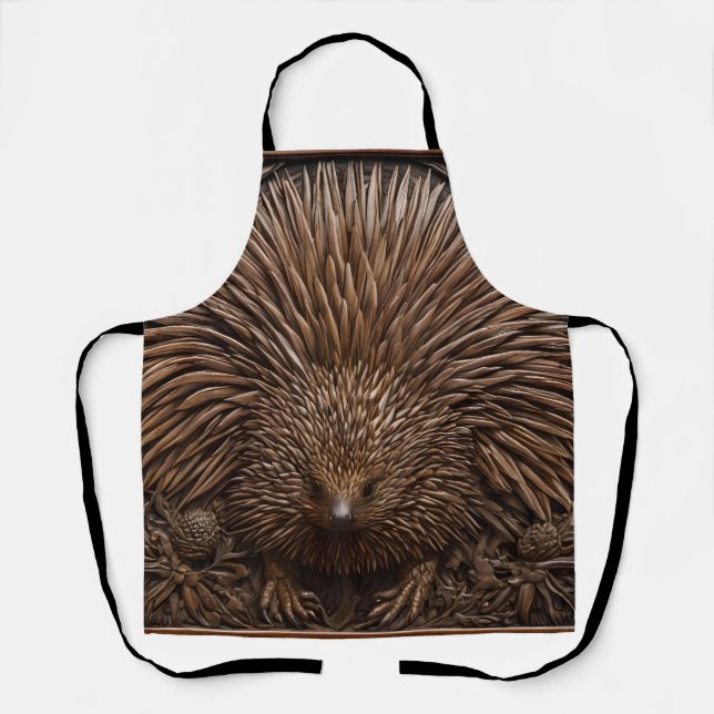 Tablier Echidna Australienne En Bois Câblé, (Recto)