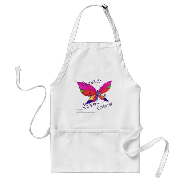 Tablier Éclaboussure d'été de papillon (Devant)
