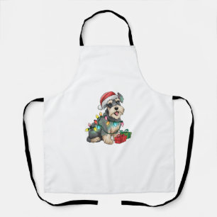 Tablier Éclairage de Noël Chat Schnauzer Chien Chr standar