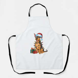 Tablier Éclairage Noël Chapeau allemand Pinscher Chien Chr