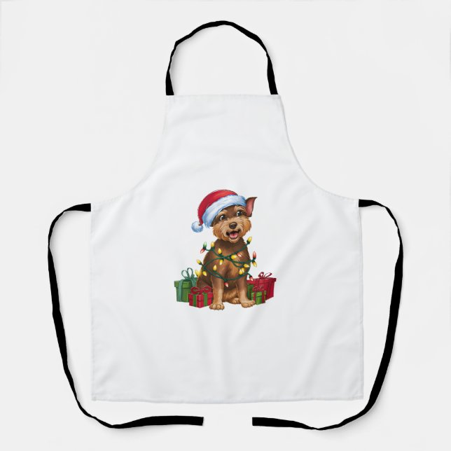 Tablier Éclairage Noël Chapeau chinois Chien chassé Christ (Recto)