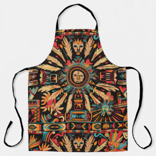 Tablier Eco-Friendly Cyan "Aztec Dream" Chef Apron