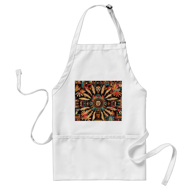Tablier Eco-Friendly Cyan "Aztec Dream" Chef Apron (Devant)