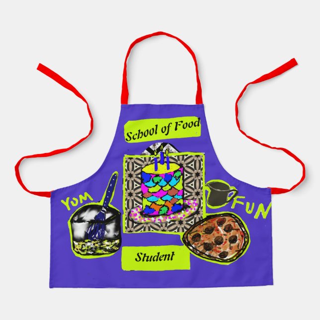 Tablier École de nourriture Colorful Fun Kids Chef Cuisine (Recto)