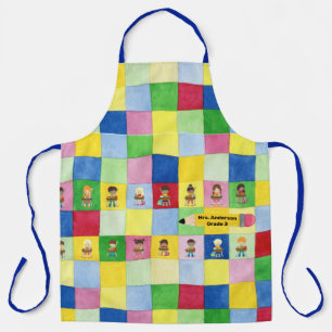 Tablier École élémentaire classe Enfants Enseignant Cadeau