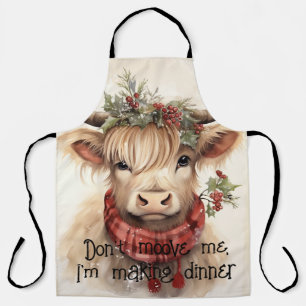 Tablier Écossais Highland Cow Apron - Amusant et fonctionn