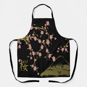Tablier Écran Japonais Rose Sakura Or Noir