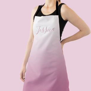 Tablier Écriture élégante & ombre rose (toute couleur) mod