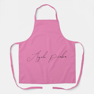 Tablier Écriture manuscrite Nom professionnel simple rose