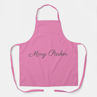 Tablier Écriture manuscrite Nom professionnel simple rose