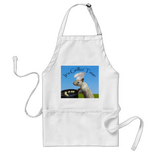 Tablier Écureuil mignon faisant un barbecue