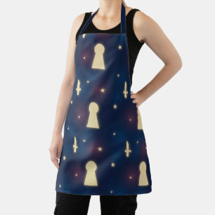 Tablier Edgy Apron Avec Étoiles, Couteaux Et Clavier Motif